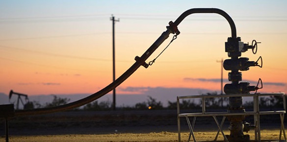 A picture of a slurry injection pump at dusk.