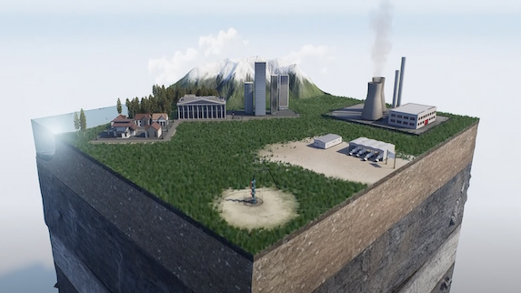 A 3d rendering demonstrating carbon capture